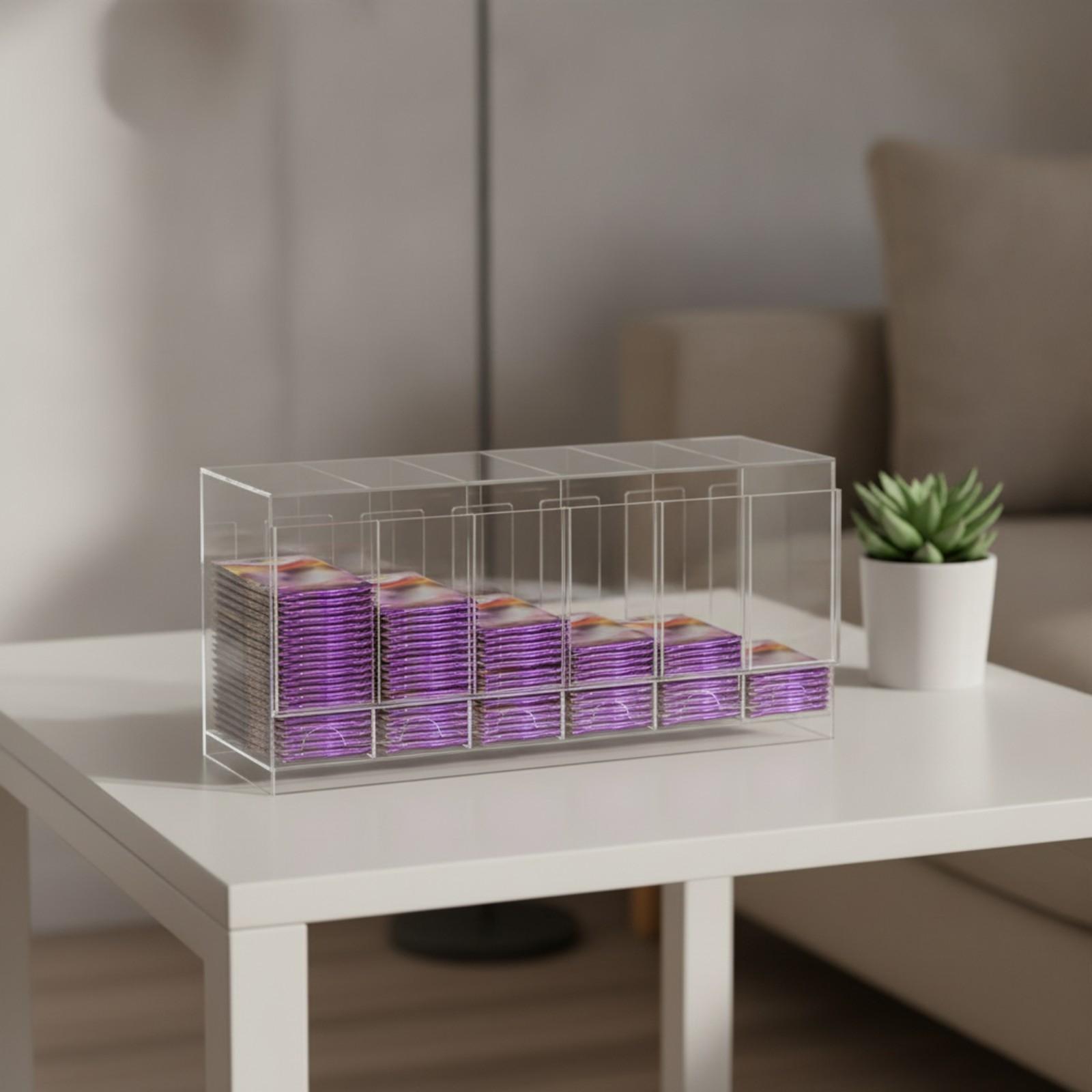 Storage & Organization - 仕切り付きカードディスプレイボックス、蓋なし、アクリル製、カード収納ボックス、取り出しやすい